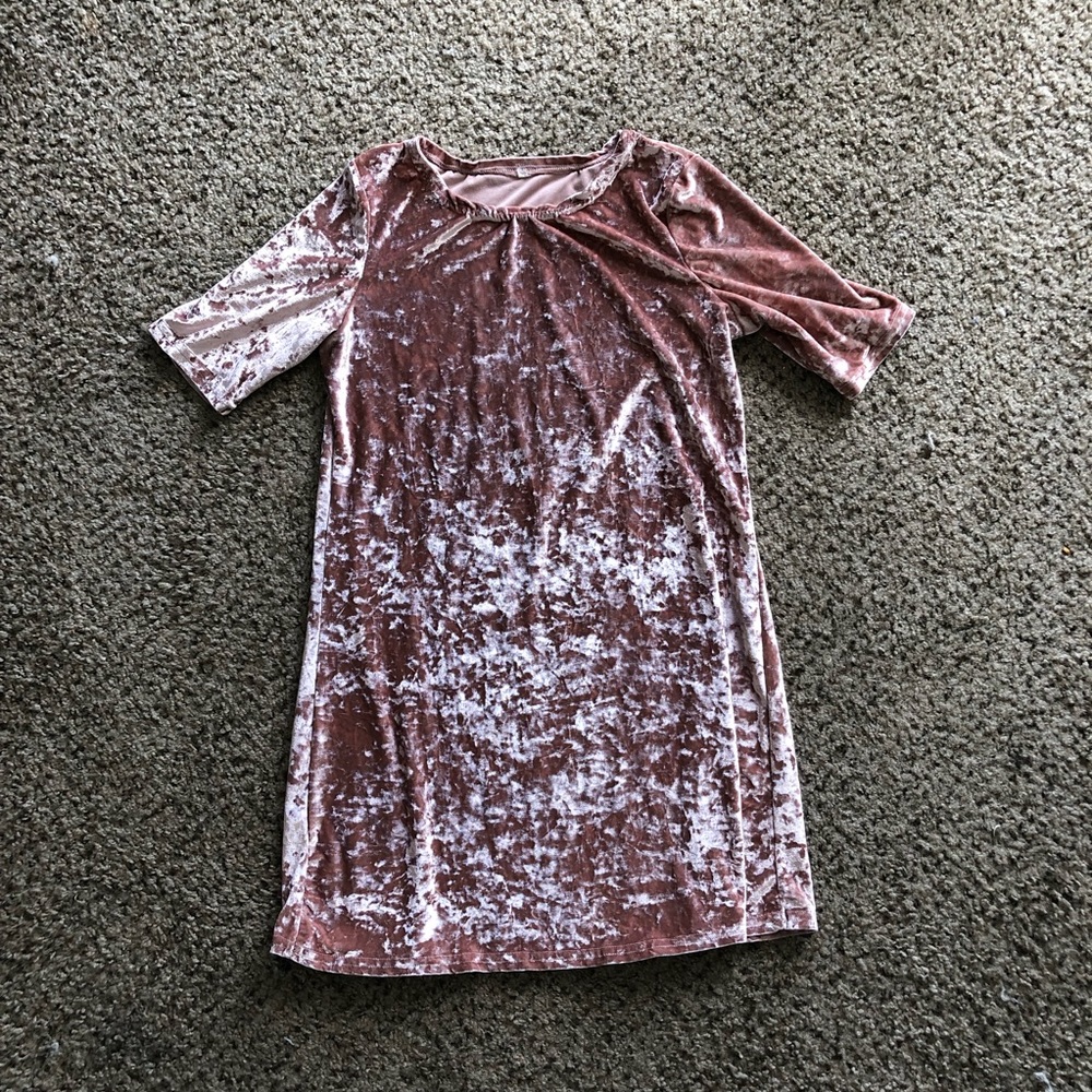 Crushed Velvet T-Shirt Dress